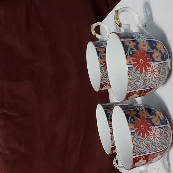 Vintage Arita Imari Fan Porcelain Cup 2.5 inches H.made in Japan.Set of 4 cups. - Picture 1 of 4